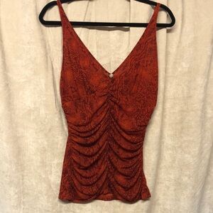 Burnt orange Express vintage ruched top